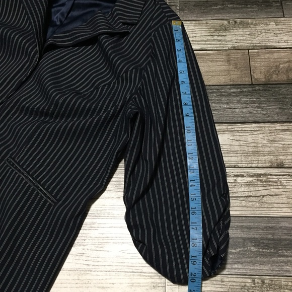 Torrid Striped Blazer Jacket Women’s 3 Navy Blue One Button - Picture 2 of 10